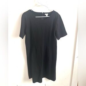 J.Crew Womens Sheath Dress Black Short Sleeve 12 Classic Work Office Minimalist